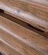 Mesita de Noche de Acacia Maciza con 2 Cajones Ondulados Noxy