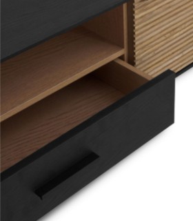 Mueble TV de Madera de Mango con Puertas Ranuradas Noah, cajon