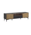 Mueble TV de Madera de Mango con Puertas Ranuradas Noah