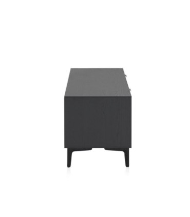 Mueble TV de Madera de Mango con Puertas Ranuradas Noah, perfil