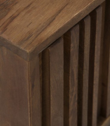 Mueble TV de Madera Maciza de Mango con Puertas Laminadas Jonas