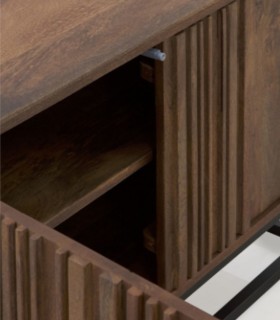 Mueble TV de Madera Maciza de Mango con Puertas Laminadas Jonas