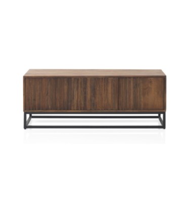 Mueble TV de Madera Maciza de Mango con Puertas Laminadas Jonas