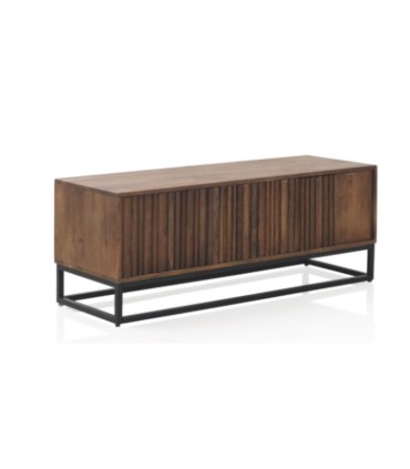 Mueble TV de Madera Maciza de Mango con Puertas Laminadas Jonas