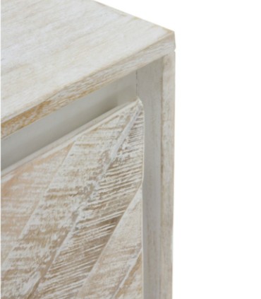 Mueble TV de Madera Maciza de Mango Natural con Relieve Tina