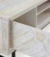 Mueble TV de Madera Maciza de Mango Natural con Relieve Tina
