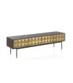 Mueble TV de Madera Maciza de Mango y Latón Dorado Cleo