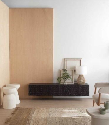 Mueble TV Flotante con 3 Puertas Texturizadas Moderno Croc