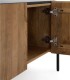 Mueble TV Elíptico de Madera Maciza de Mango con Encimera Negra Redoli