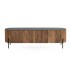 Mueble TV Elíptico de Madera Maciza de Mango con Encimera Negra Redoli