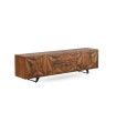 Mueble TV de Madera Maciza de Mango con Relieve Geométrico Aitana