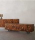 Mueble TV de Madera Maciza de Mango con Relieve Geométrico Aitana
