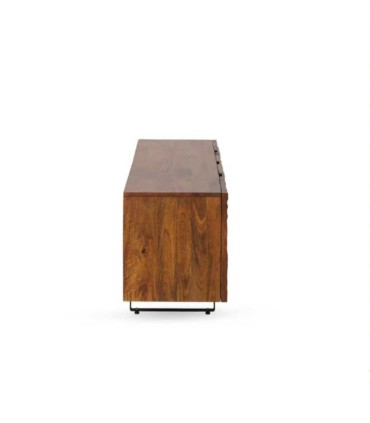 Mesa TV de Madera Maciza de Mango con Relieve Tikal
