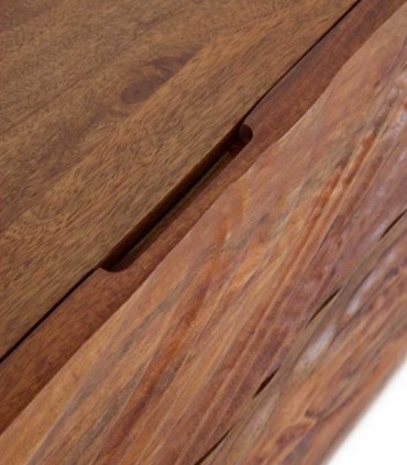 Mesa TV de Madera Maciza de Mango con Relieve Tikal