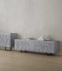 Mueble TV de Madera Maciza de Mango Tallado Gris Siena