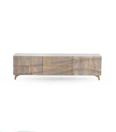 Mueble TV de Madera Maciza de Mango Tallado Vega