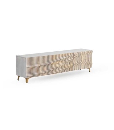 Mueble TV de Madera Maciza de Mango Tallado Vega