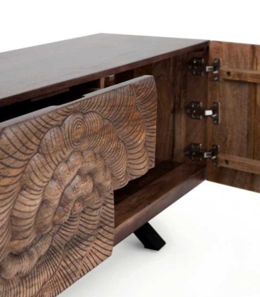 Mueble TV de Madera de Mango Tallada Lorenzo