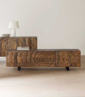 Mueble TV de Madera de Mango Tallada Lorenzo