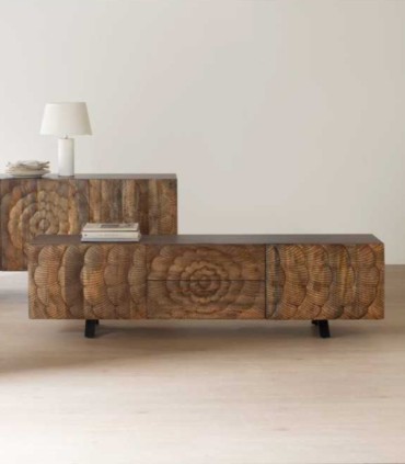 Mueble TV de Madera de Mango Tallada Lorenzo