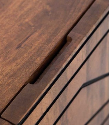 Mueble TV de Madera de Mango Con Tallado Geométrico Dante