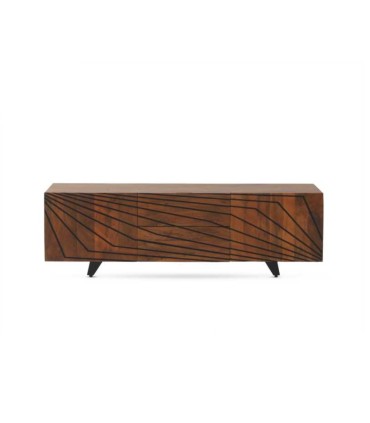 Mueble TV de Madera de Mango Con Tallado Geométrico Dante