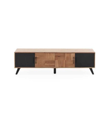 Mueble TV de Madera y Negro Industrial Moderno Kronos