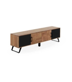 Mueble TV de Madera y Negro Industrial Moderno Kronos