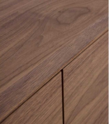 Mueble TV Chapado en Nogal Natural de Diseño Moderno con 4 Puertas Cassian