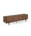 Mueble TV Chapado en Nogal Natural de Diseño Moderno con 4 Puertas Cassian