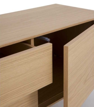 Mueble TV Roble Natural Moderno con 2 Puertas y 2 Cajones Essence