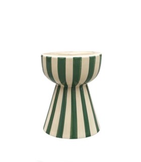 Taburete de Cerámica con Líneas Verticales Decorativas Lorcan de Ambar Muebles