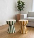 Taburete de Cerámica con Líneas Verticales Decorativas Lorcan