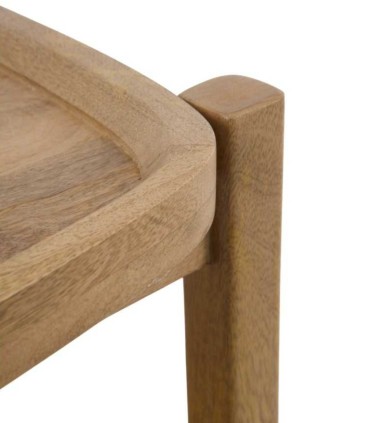 Mesita de noche de madera de mango con cajón y bandeja superior Beltane