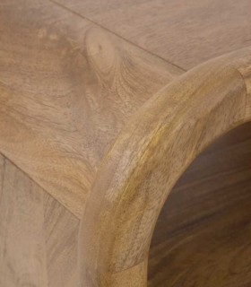 Mesita de Noche de Madera de Mango con Cajón y Hueco Abierto Rowena