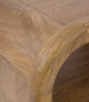 Mesita de Noche de Madera de Mango con Cajón y Hueco Abierto Rowena