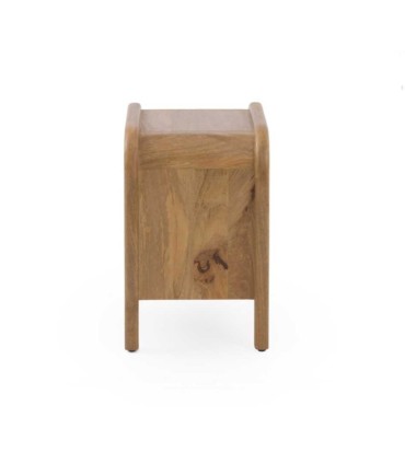 Mesita de Noche de Madera de Mango con Cajón y Hueco Abierto Rowena