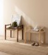 Banqueta de Madera de Fresno con Asiento Trenzado de Cuerda Natural Nuadan