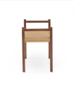 Banqueta de Madera de Fresno con Asiento Trenzado de Cuerda Natural Nuadan