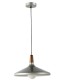 Lámpara Colgante Metálica Gris con Detalle en Madera Ronan