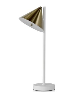 Lámpara de Mesa LED Dorada y Blanca Caelis