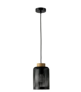 Lámpara Colgante Industrial Negra de Metal Perforado Suriya
