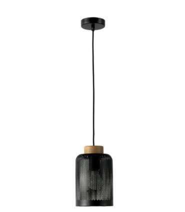 Lámpara Colgante Industrial Negra de Metal Perforado Suriya