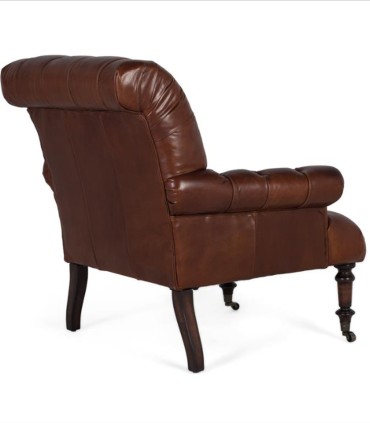 Sillón Chester de Cuero Marrón Vintage Crown