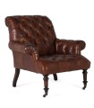 Sillón Chester de Cuero Marrón Vintage Crown