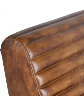 Sillón Industrial de Cuero Marrón Vintage Baraka