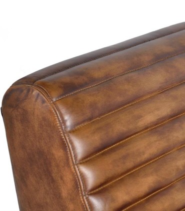Sillón Industrial de Cuero Marrón Vintage Baraka