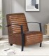 Sillón Industrial de Cuero Marrón Vintage Baraka
