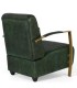 Sillón Lounge de Cuero Verde Esmeralda con Brazos Dorados Royale