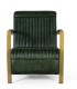 Sillón Lounge de Cuero Verde Esmeralda con Brazos Dorados Royale